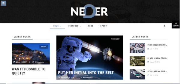 Neder - WordPress News Magazine and Blog Template