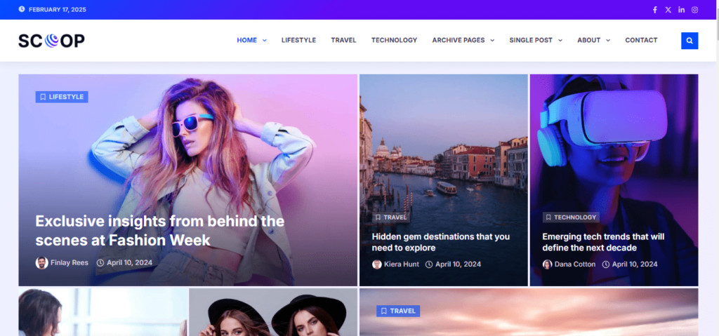 Scoop - News & Magazine Elementor Pro Template